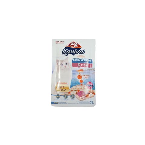 Kaniva  Skin & Coat Tuna with 5 Fish Soft Jelly  Cat Supplement  70g