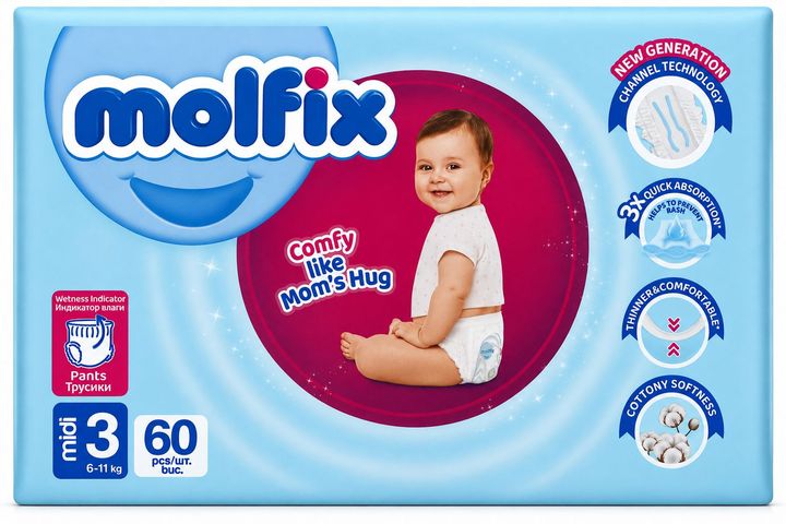 Molfix Pant Jumbo Midi 6-11kg 60 Pieces