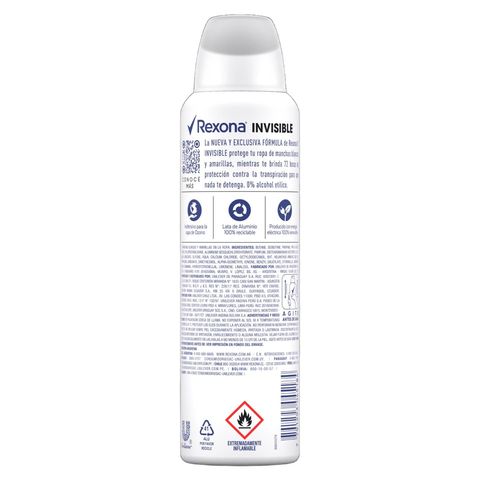 Rexona Women's Antiperspirant Deodorant Aerosol Invisible 87g