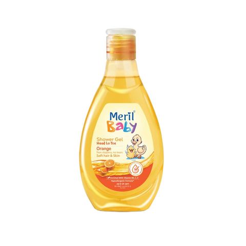 Meril Baby Shower Gel Head to Toe Wash Orange 200 ml