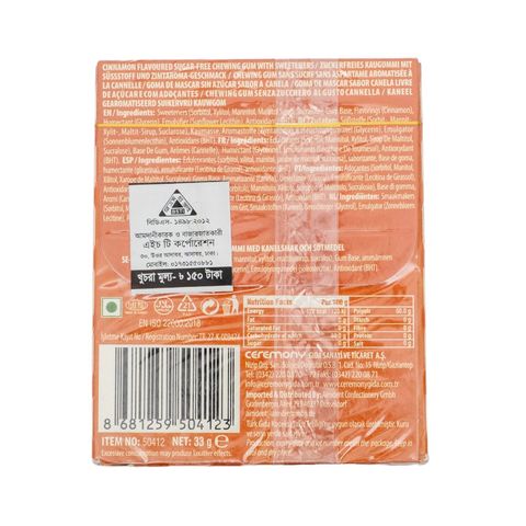 Aimdent Cinnamon Sugar Free Chewing Gum 12 Pieces