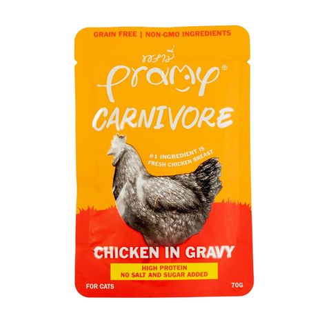 Pramy Carnivore Pouch Chicken In Gravy For All Cats 70g