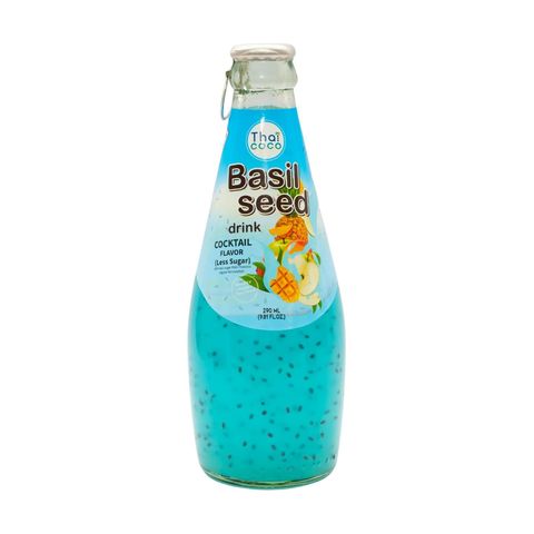 Thai Coco Basil Seed Drink Cocktail Flavor Less Sugar 290ml