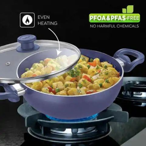 Prestige Ceraglide Ceramic Coating Non Stick Aluminium Cookware Deep Kadai 3L 1 Piece