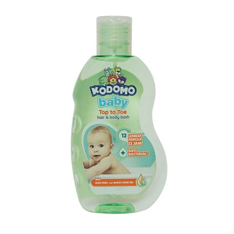 Kodomo Baby Top To Toe Hair & Body Bath Aloe Vera & Wheat Germ Oil Indonesia 200g
