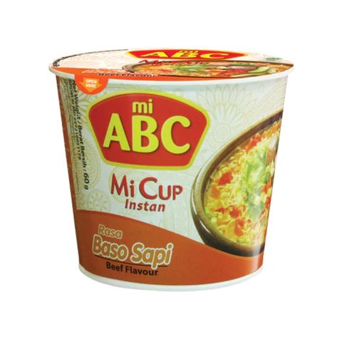 Mi Abc instant Noodles Beef Flavour Cup 60g