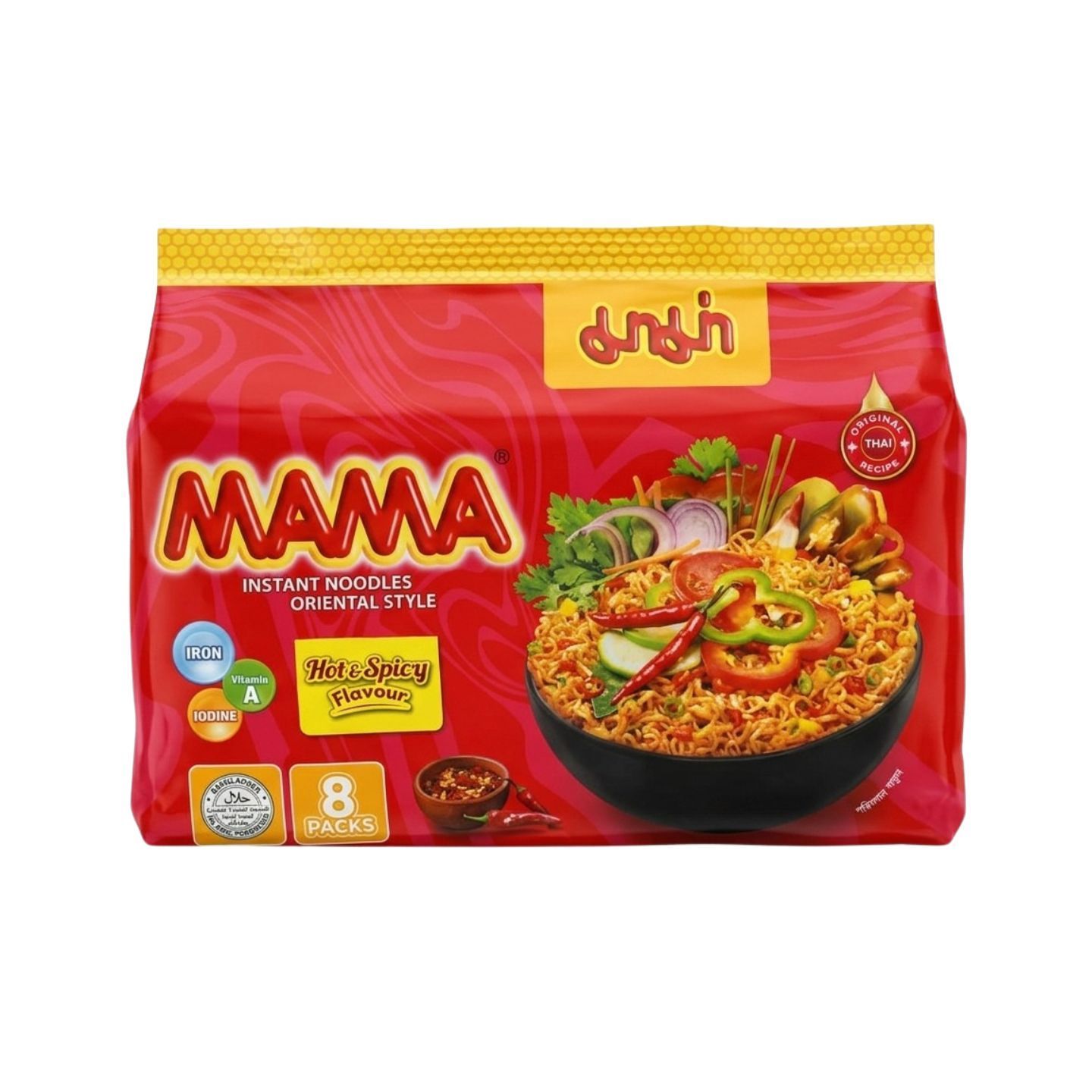 Mama Instant Noodles Hot & Spicy Flavour 496g