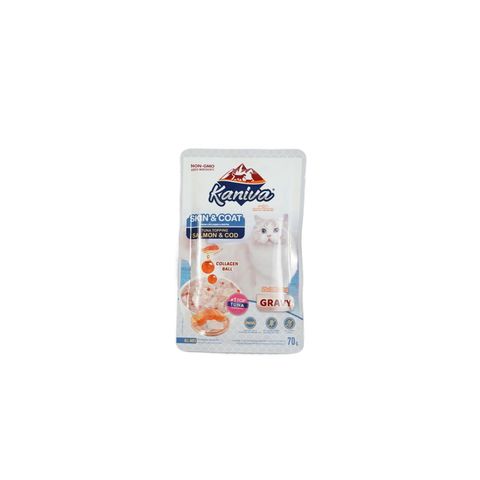 Kaniva  Skin & Coat Salmon & Cod in Gravy  Cat Supplement  70g