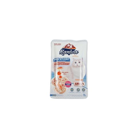 Kaniva  Skin & Coat Scallop & Shrimp in Gravy  Cat Supplement  70g