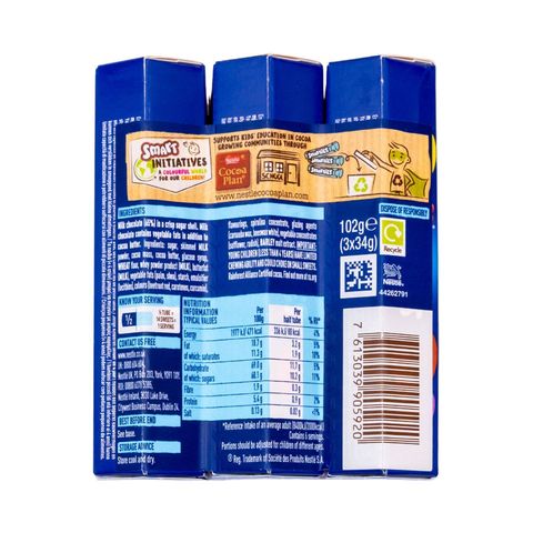 Nestle Smarties Chocolate 3x34g 102g 