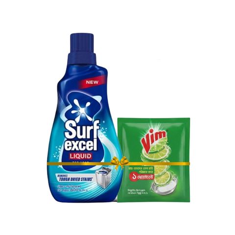 Surf Excel & Vim Liquid Combo Pack 500ml+75ml