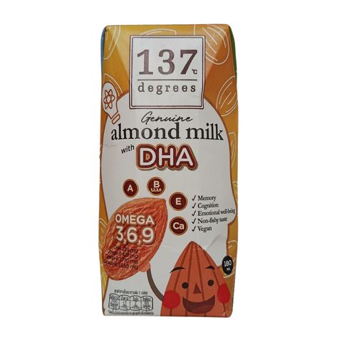 137 Degrees Genuine Almond Milk With Vegan Dha 180ml