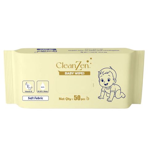 Clean Zen Biodegradable Baby Wipes Pouch Pack 50 Pieces