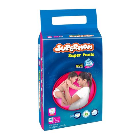 Supermom Baby Pant Diaper Medium (6-12) kg  5 Pieces