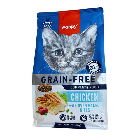 Wanpy Grain Free Super Premium Kitten Cat Food Chicken 1.5kg