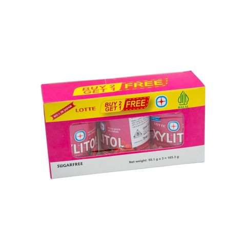 Buy 2, Get 1 Free Lotte  Xylitol Handy Bottle Strawberry Mint 55.1g
