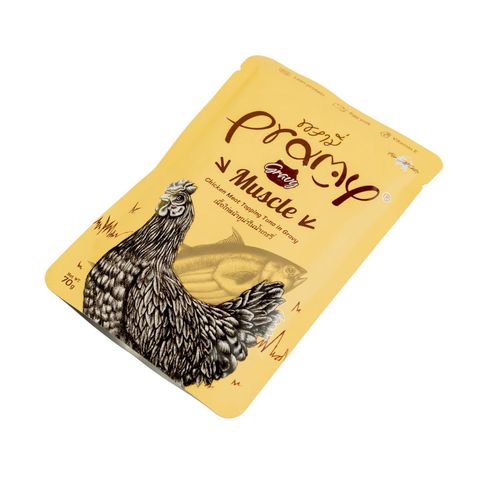 Pramy Muscle Pouch Chicken Meat Topping Tuna Meat In Gravy For All Cats 70g