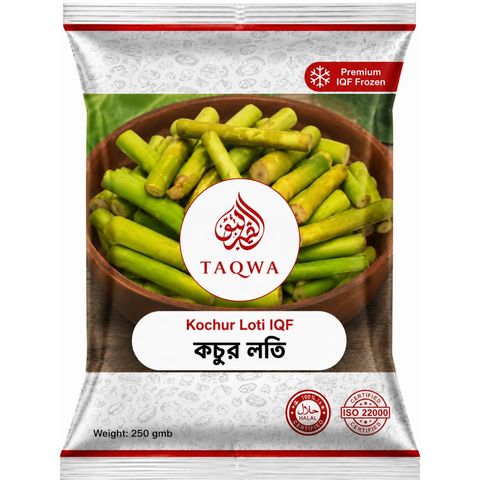 Taqwa Agro Deshi Kochur Loti IQF Cut & Clean 250gm ± 10