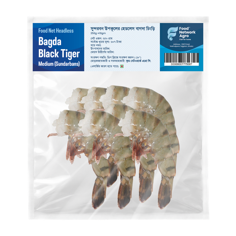Food Net Headless Bagda Black Tiger Medium Sundarbans 250g ±10g
