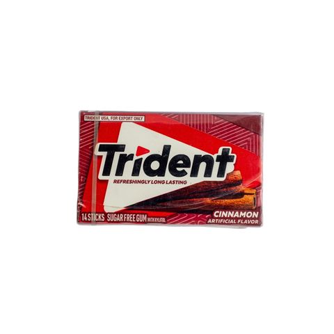 Trident Refreshingly Long Lasting Cinamon Artificial Flavor Bubblegum Sticks 14 Pieces