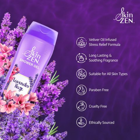Buy 2 Pieces Skin Zen Lavender Shower Gel 250ml & Get  Free Loofa 2 Piece 