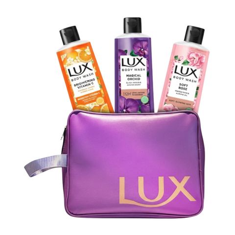 Buy 3 Lux Body Wash Orange Blossom,Black Orchid and French Rose 245ml & Get Free Travel Bag 1 Piece