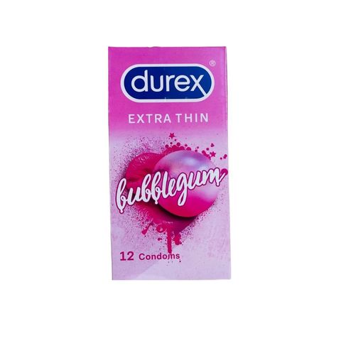 Durex Extra Thin Bubblegum Flavoured Condoms For Men 12 Pieces