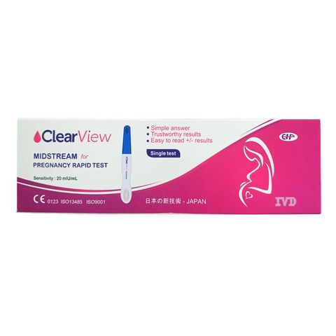 Clear View Midstream Pregnancy Rapid Test Kit 1 Piece