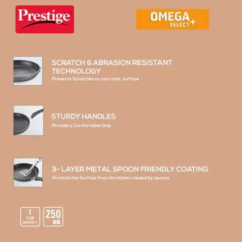 Prestige Omega Select Plus Teflon Non Stick Coated Fry Pan 20cm 1 Piece