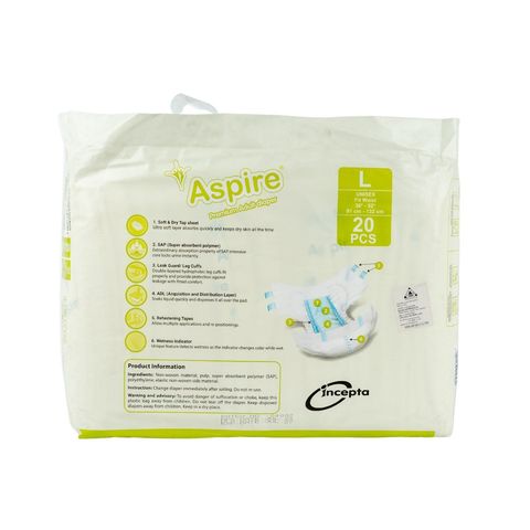 Aspire Adult Diaper Large Belt 20 Pieces