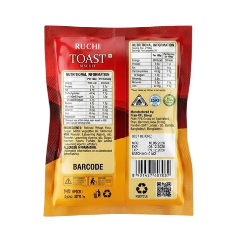 Ruchi Toast Biscuit 200g