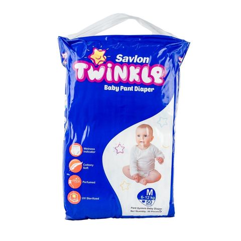 Savlon Twinkle Baby Pant Diaper M (6-12kg) 50 Pieces