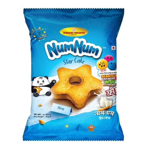 Bombay Sweets Num Num Star Vanilla cake 30g