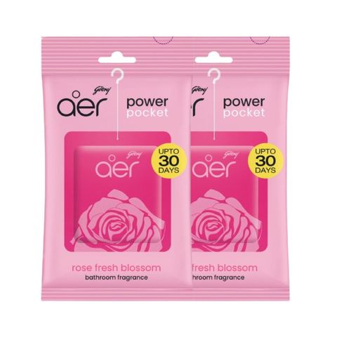 Aer Power Pocket Bathroom Freshener Rose Fresh Blossom 2 Pack 10g