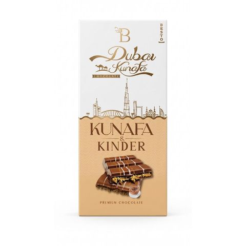Besto Dubai Kunafa & Kinder Premium Chocolate 100g