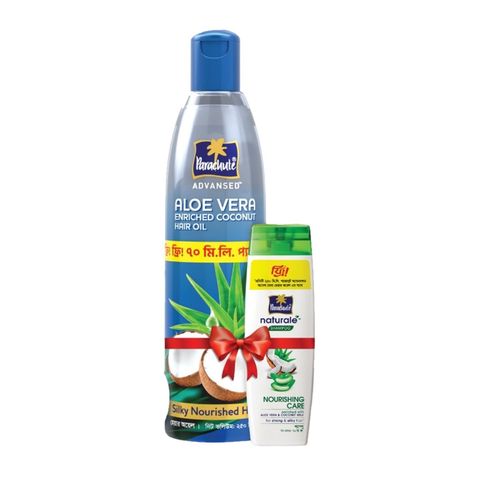 Buy Parachute Hair Oil Advanced Aloe Vera Enriched Coconut 150ml & Get Free Parachute Natural Shampoo 30ml