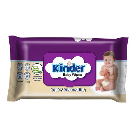 Kinder Wet Wipes Pouch Pack 120 Pieces
