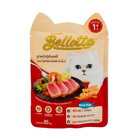 Bellotta Adult Pouch Tuna Topping Shrimp In Jelly 85g 