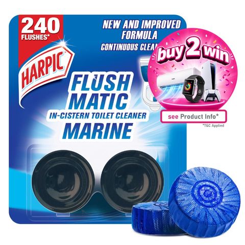 Harpic Flushmatic Marine In Cistern Toilet Cleaner Blocks (50g x 2)