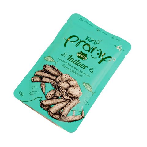 Pramy Indoor Pouch Tuna Meat Topping Crab In Gravy For All Cats 70g 