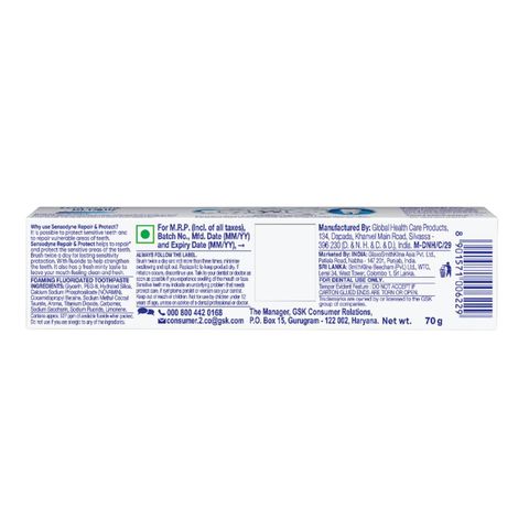Buy Sensodyne Repair and Protect 70g & Get Free Sensodyne Daily Protection 20g