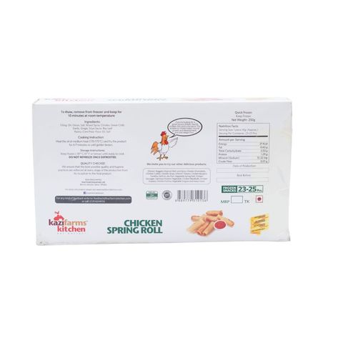 Kazi Farms Kitchen Chicken Spring Roll (23 Pieces ± 2 Pieces) 250g