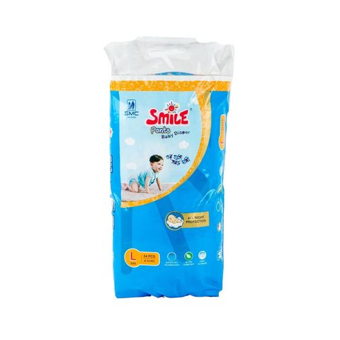 Smile Pants Baby Diaper L (9-14kg) 34 Pieces
