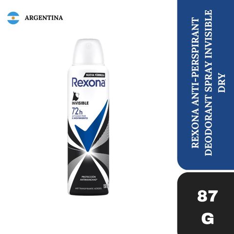 Rexona Women's Antiperspirant Deodorant Aerosol Invisible 87g
