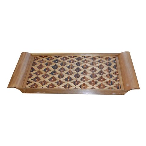 Pisces Bamboo Tray Jamdani Flat Design Large 19.5 X 10mm 1 Piece