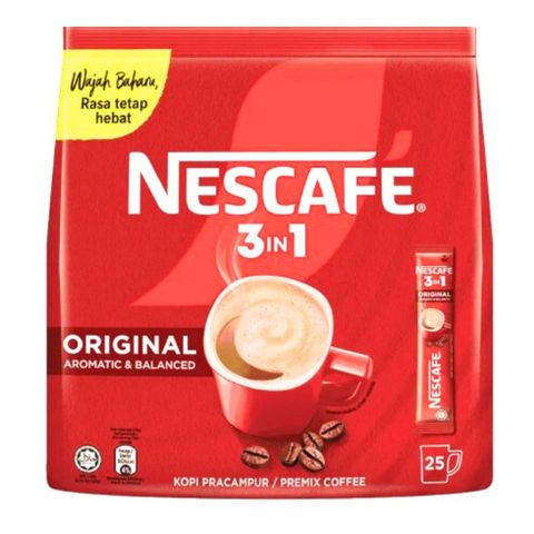 Nescafe 3 in 1 Original Coffee 25 Pieces 450g