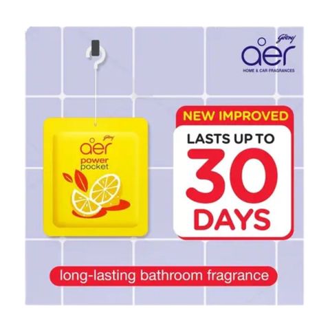 Aer Power Pocket Bathroom Freshener Lemon Tangy Delight 2 Pack 10g