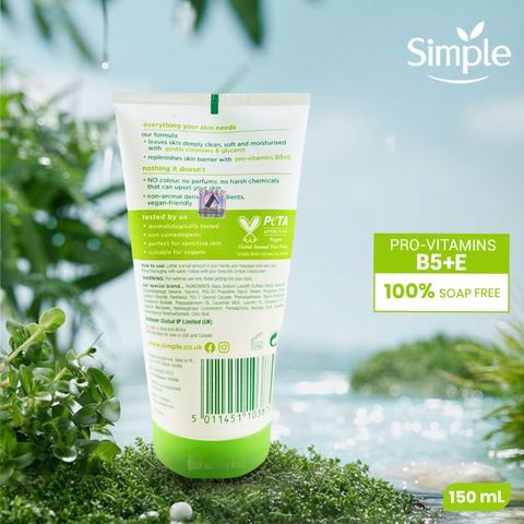 Simple Moisturising Facial Wash Gel UK 150ml