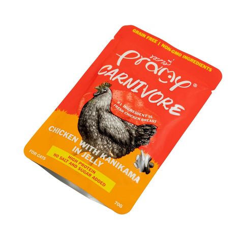 Pramy Carnivore Pouch Chicken With Kanikama In Jelly For All Cats 70g 