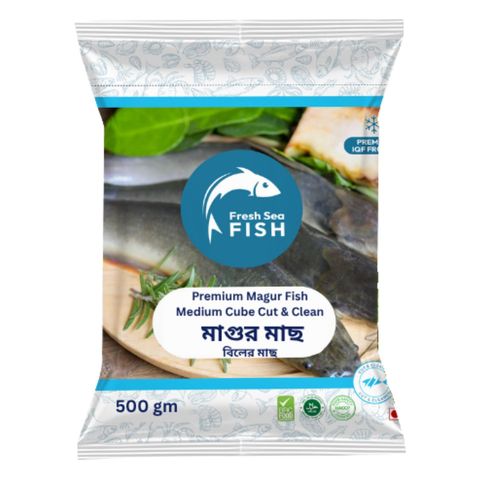 Premium Quality Magur Fish Medium Cube Cut & Clean 500g